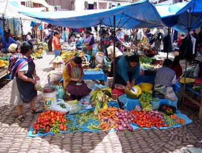 Touring a peruvian market